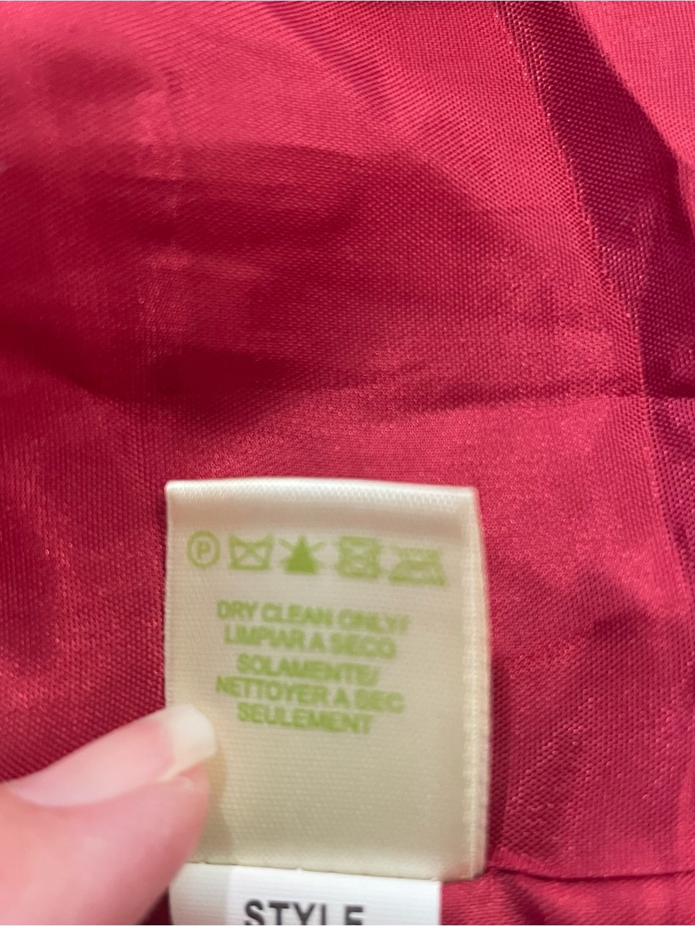 Sigrid Olsen Women’s Red Lined Jacket, Cream Dash Pattern, Buttons/Pockets, Sz 2 - Picture 5 of 13